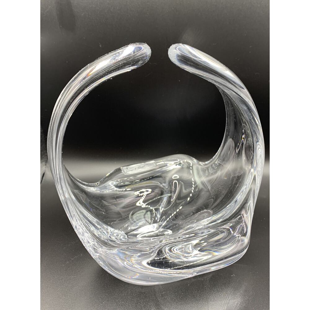 Vannes Le Chatel Clear Crystal Open Handle Basket Made In France